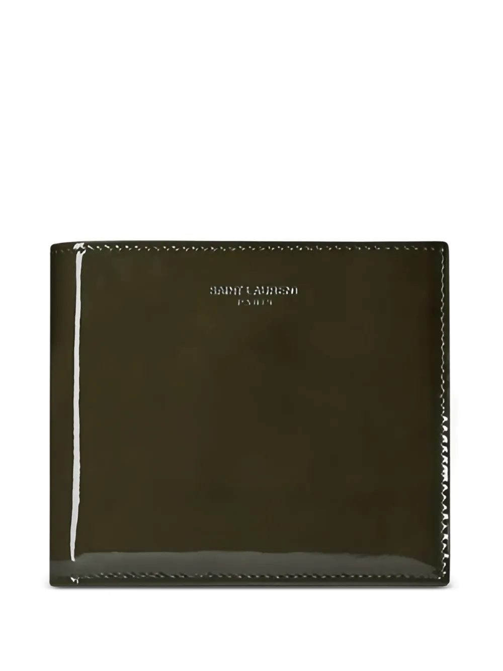 Saint Laurent Paris East/West patent-leather wallet - Grün