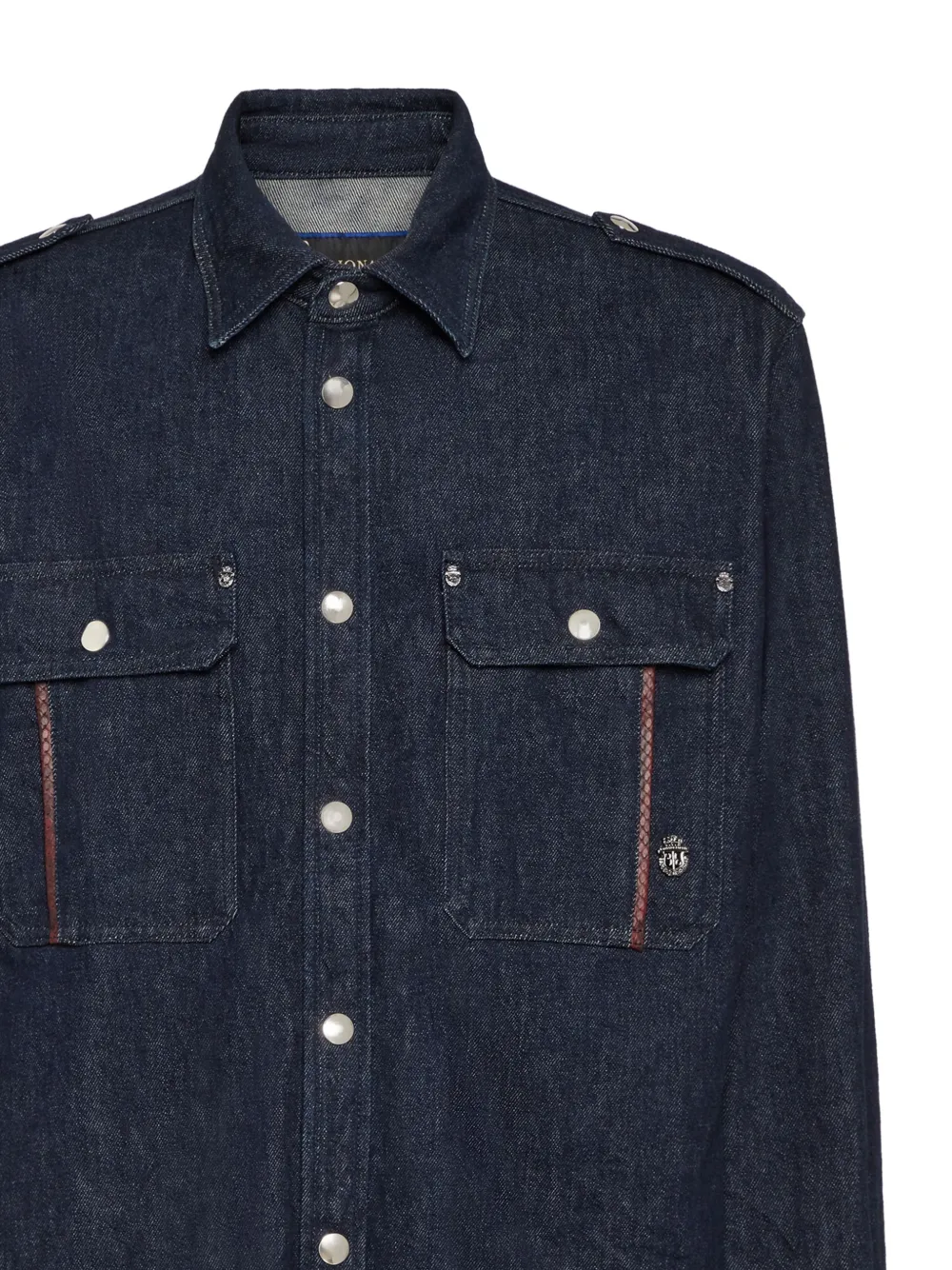  Billionaire Buttoned Denim Shirt - Blue 