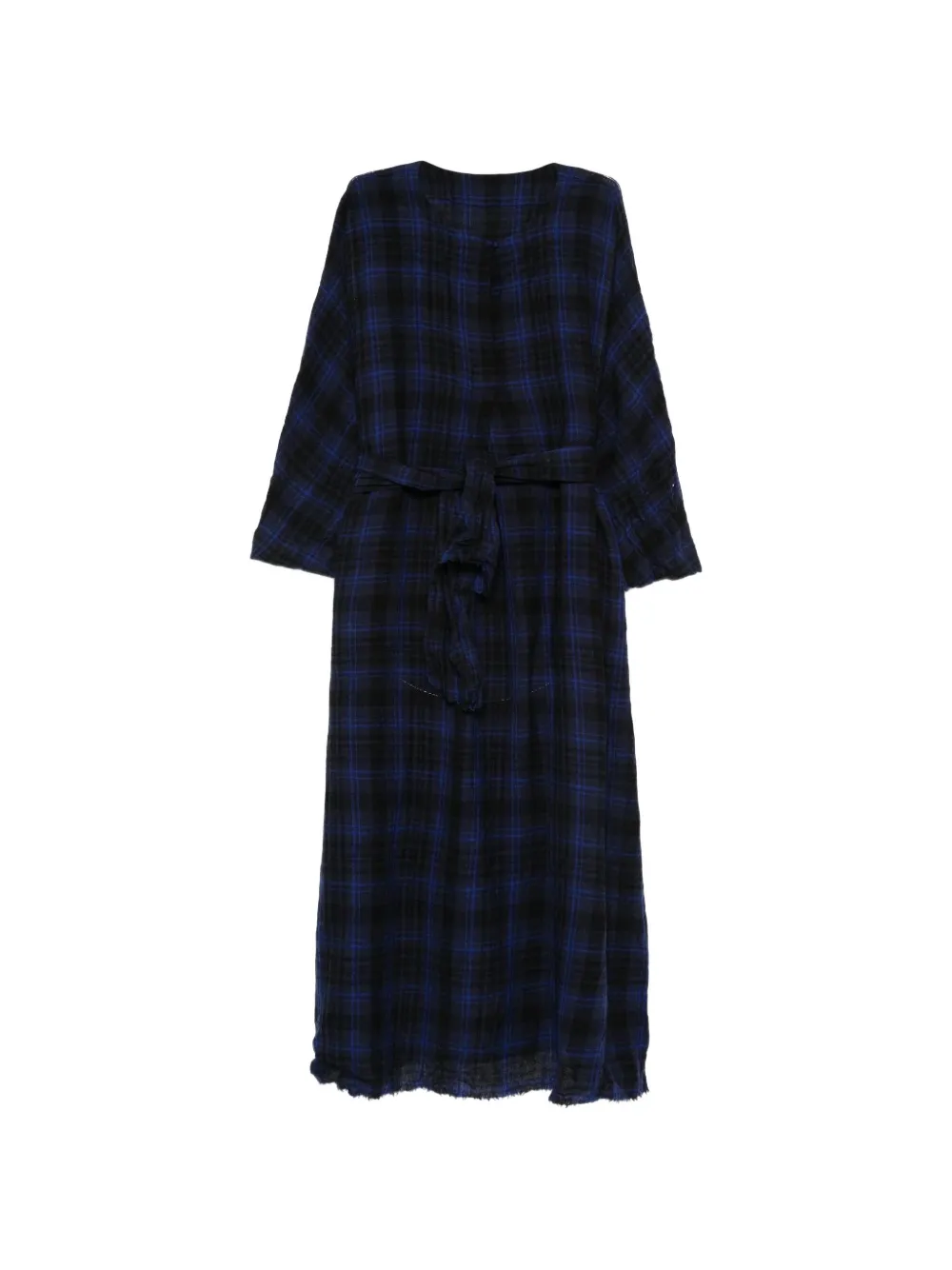 Daniela Gregis checked belted dress - Nero
