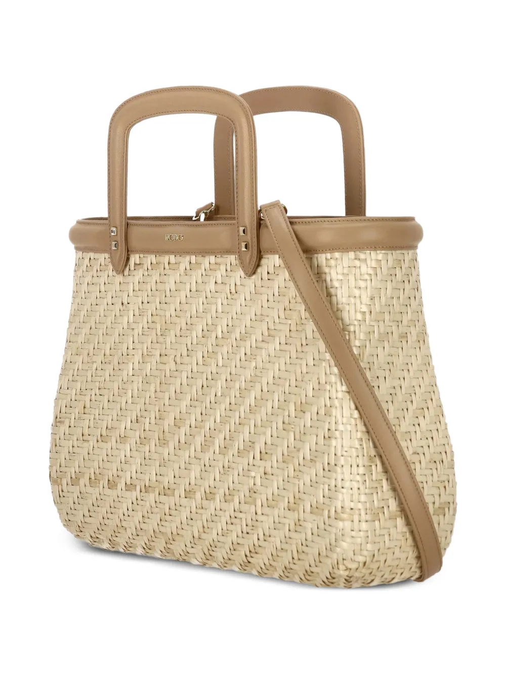 Rodo Rieten shopper met handvat Beige