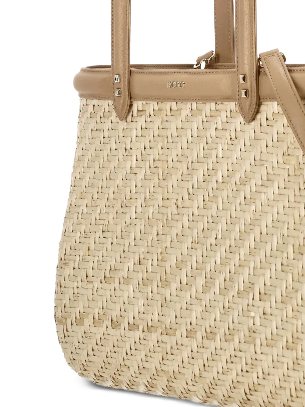 Rodo Rieten shopper met handvat Beige