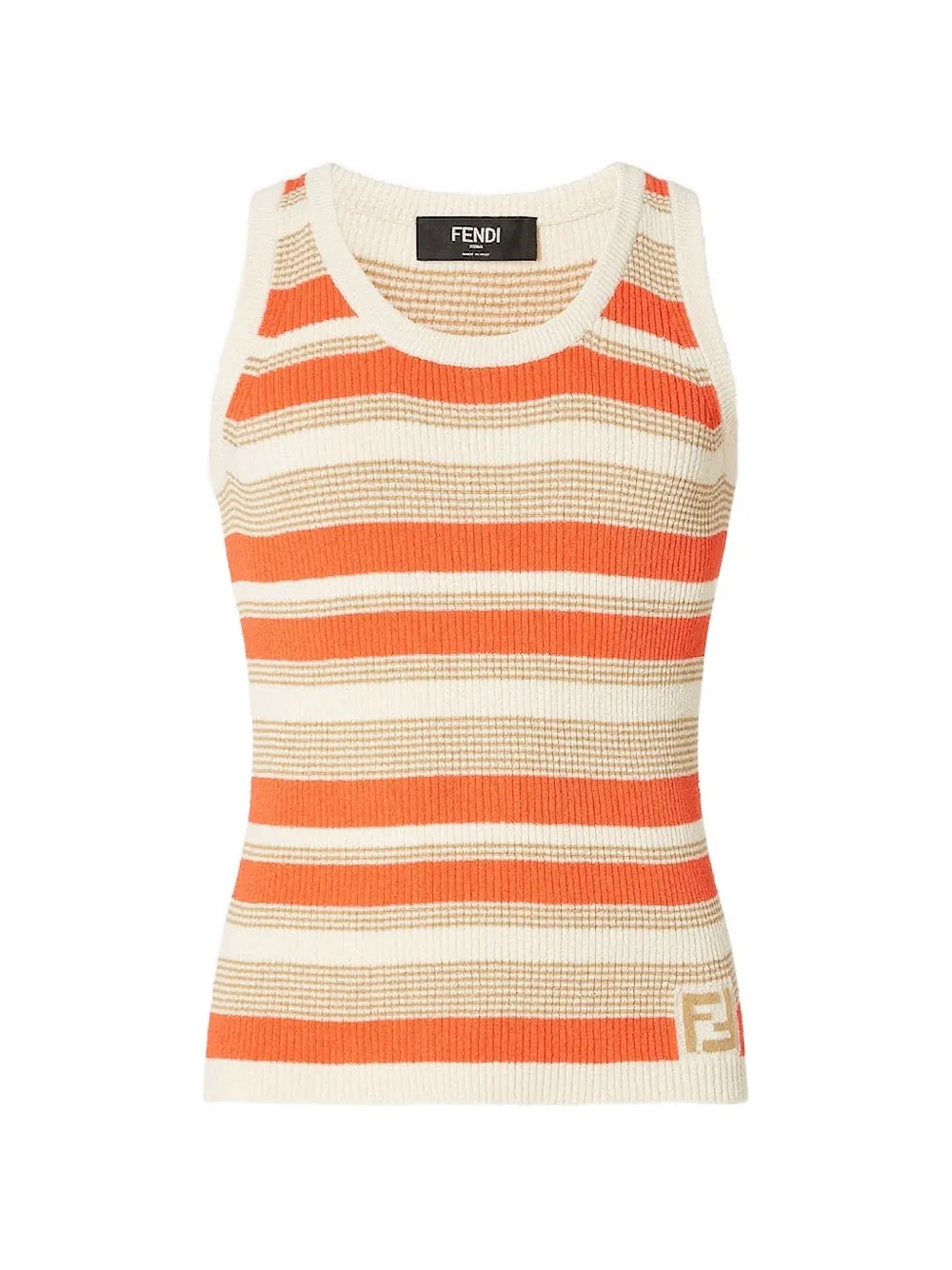 FENDI striped logo vest - Toni neutri