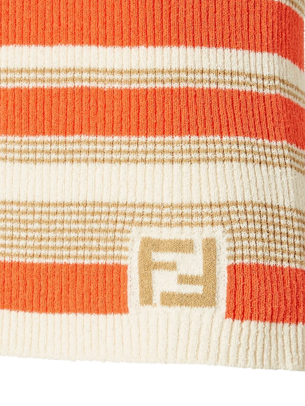  Fendi Striped Logo Vest - Neutrals 