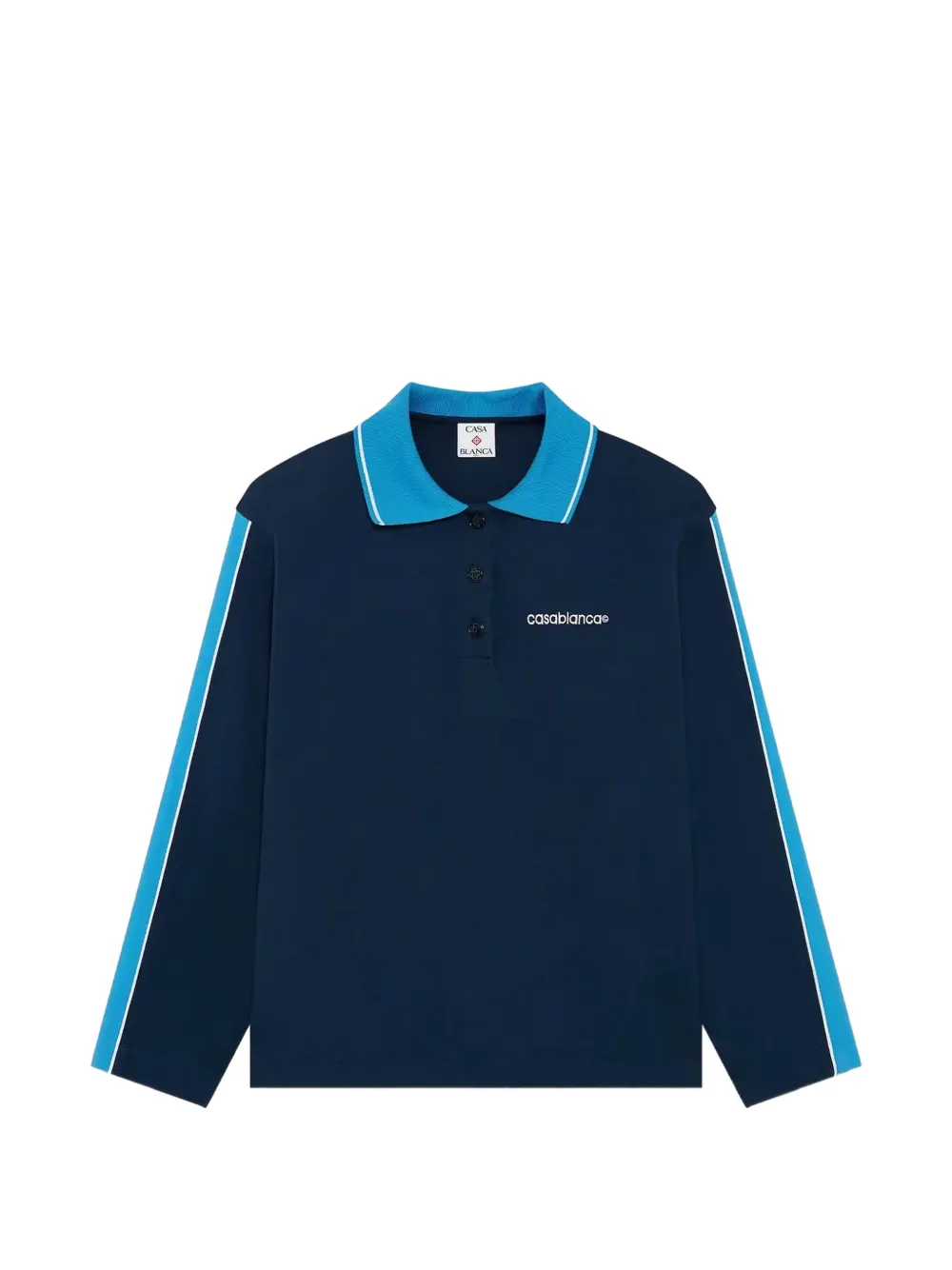 Casablanca long-sleeve polo top - Blu
