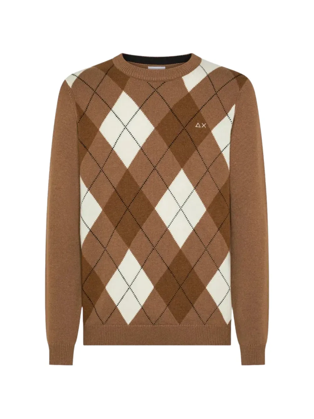 Sun68 argyle crew-neck sweater - Marrone
