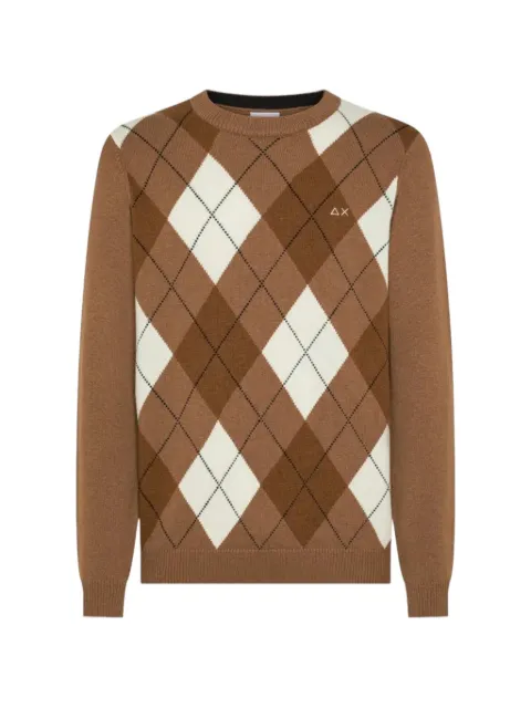 Sun68 argyle crew-neck sweater