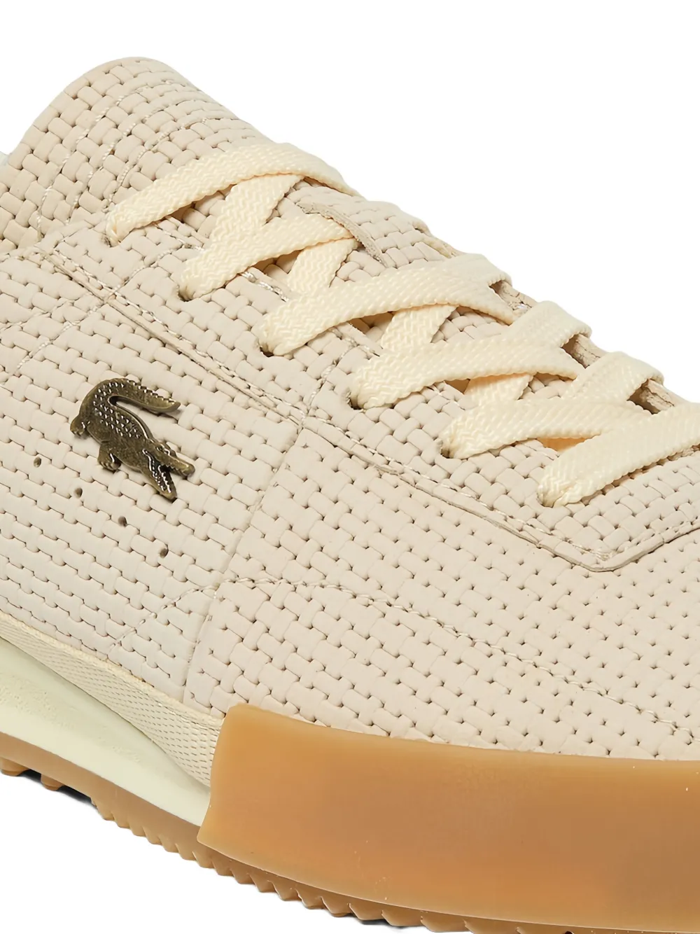 Lacoste Aura sneakers van geperforeerd leer Beige