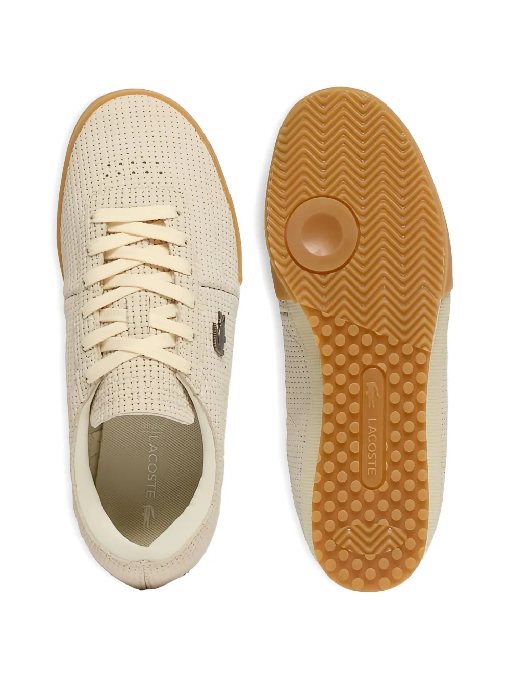 Lacoste Aura sneakers van geperforeerd leer Beige