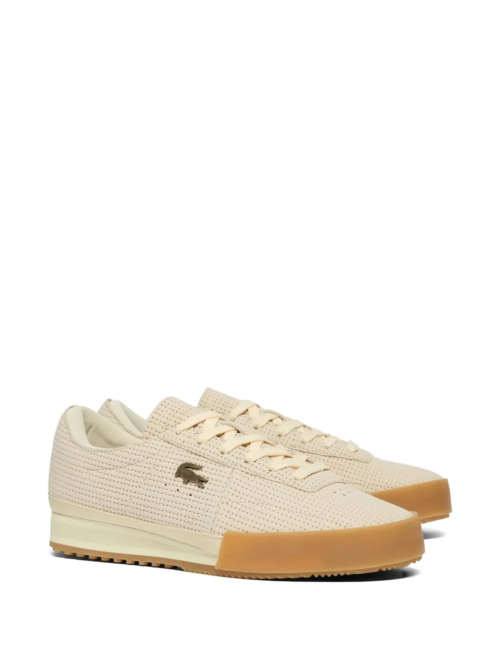 Lacoste Aura sneakers van geperforeerd leer Beige
