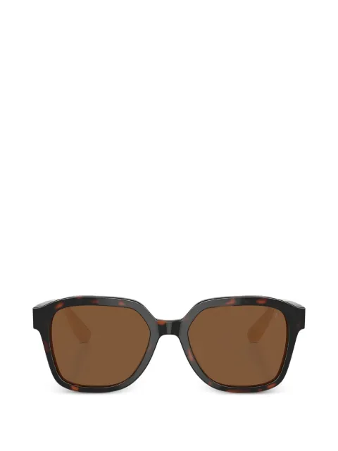 Brunello Cucinelli Havana Sonnenbrille mit geometrischem Gestell