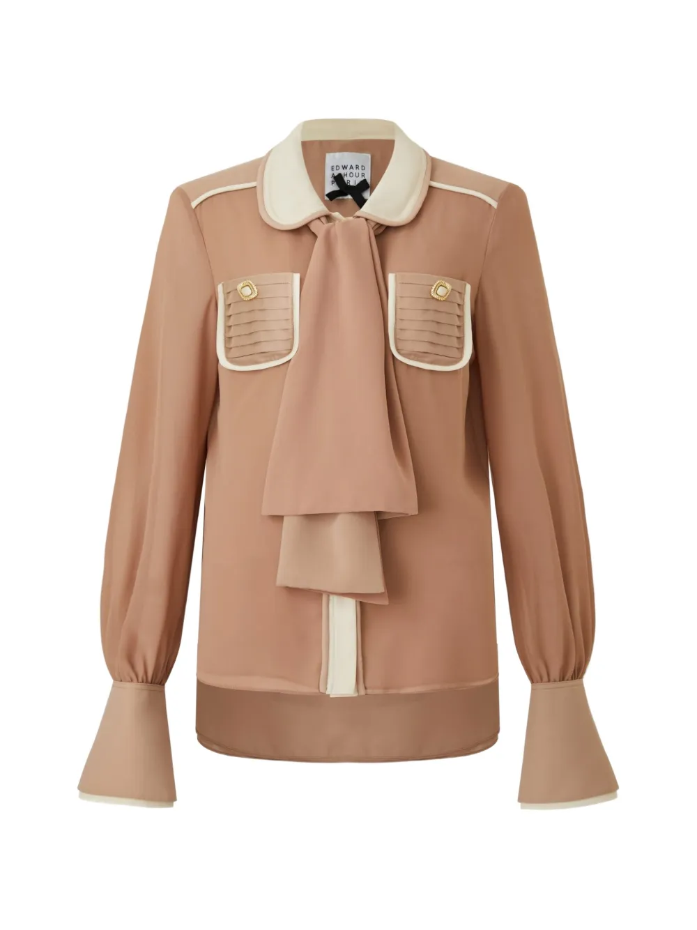 Edward Achour Paris round-collar pocketed blouse - Toni neutri