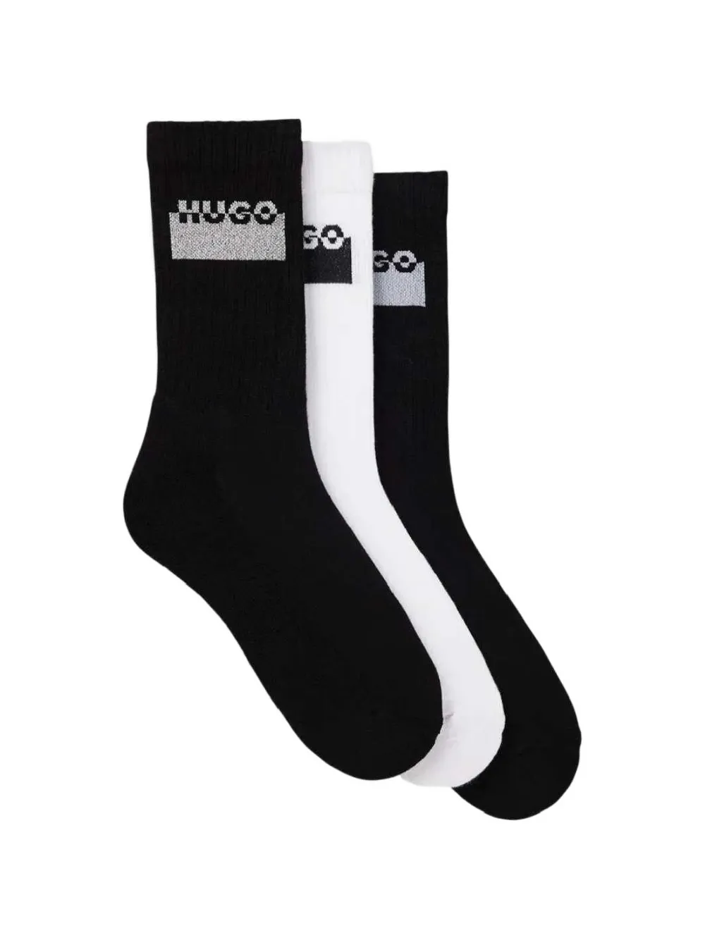HUGO logo-detail socks (set of three) - Nero