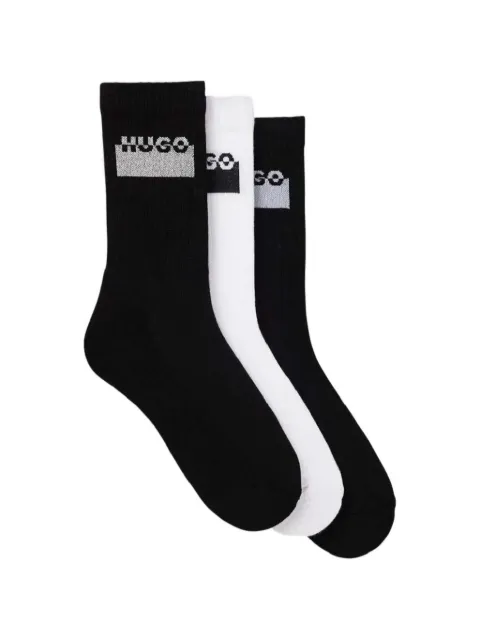 HUGO logo-detail socks (set of three)