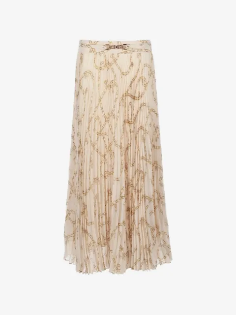 ZIMMERMANN chain-print pleated skirt