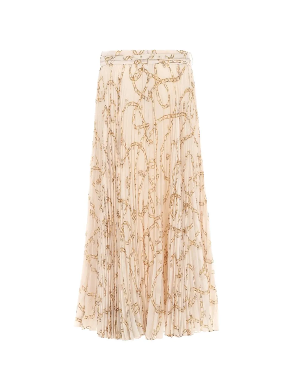 ZIMMERMANN Plooirok met kettingprint Beige