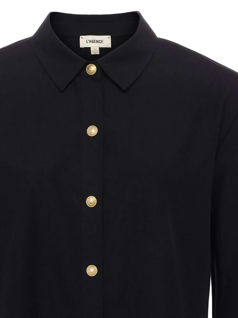  L'agence Cosette Button Long-sleeve Shirt - Black 