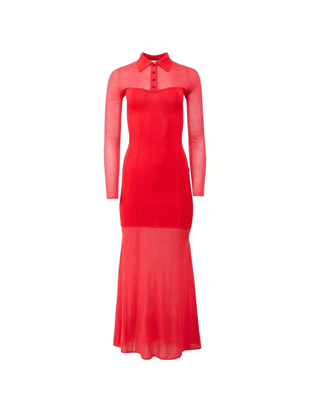 Fleur Du Mal Kate button maxi dress - Rosso