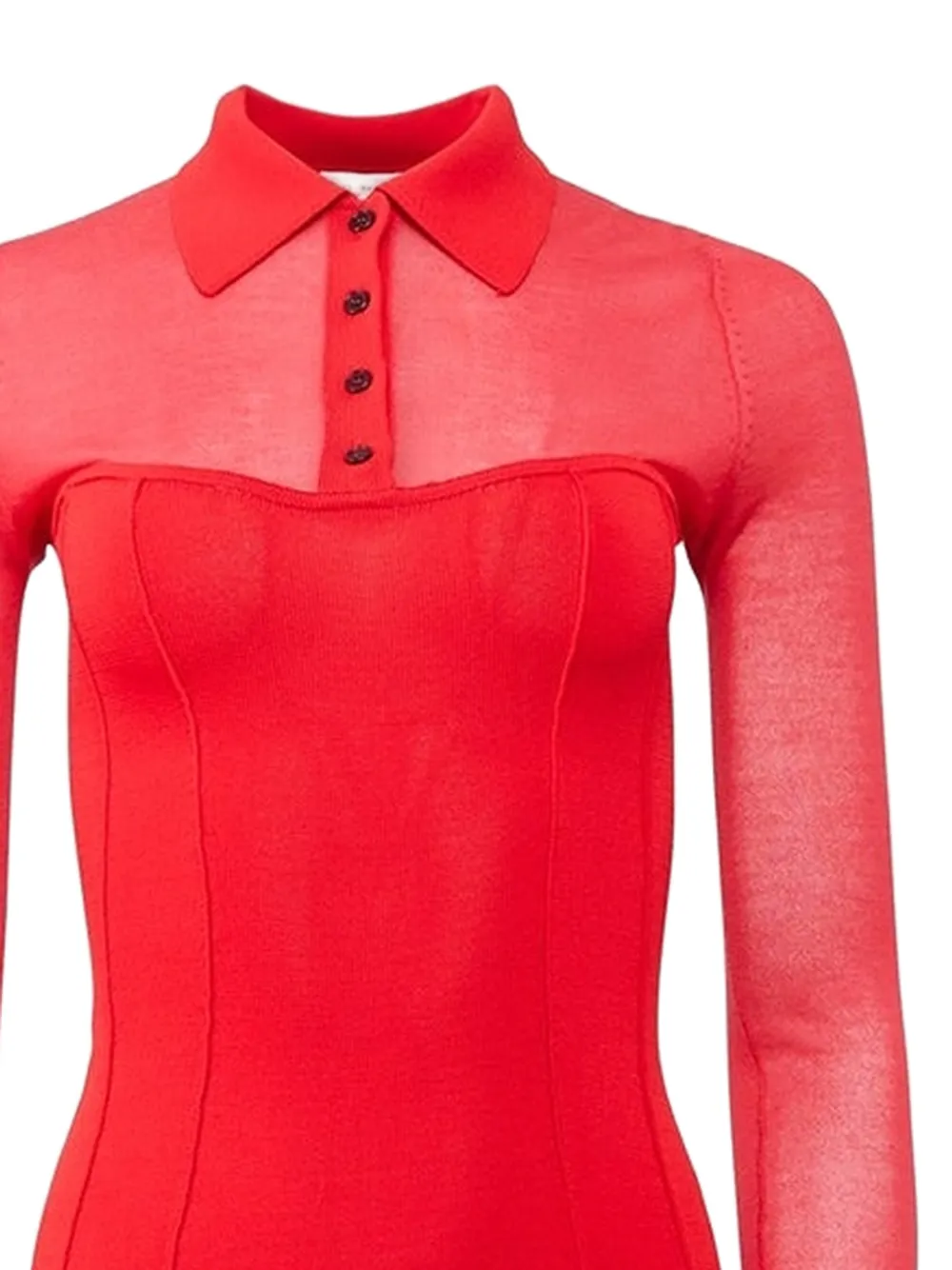  Fleur Du Mal Kate Button Maxi Dress - Red 