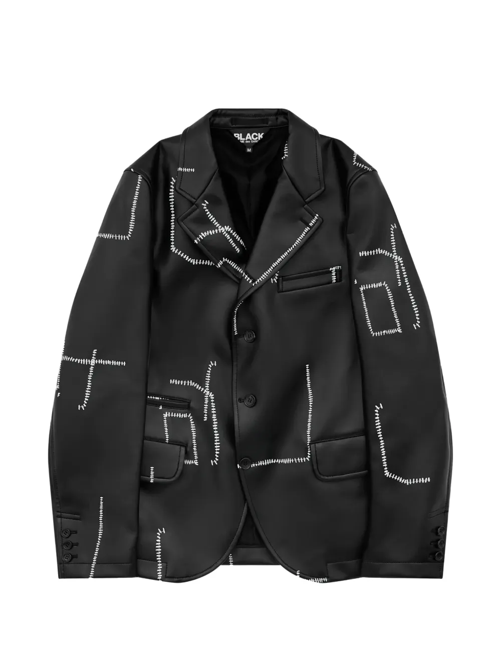 Black Comme Des Garçons Giacca con cuciture a contrasto - Nero