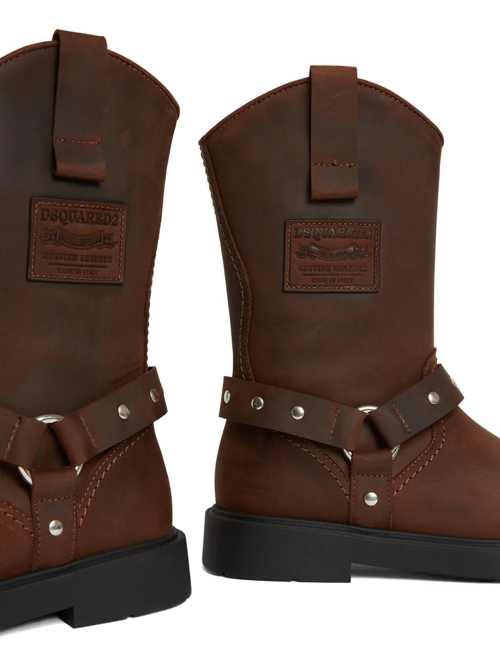 DSQUARED2 KIDS studded-straps biker boots Bruin