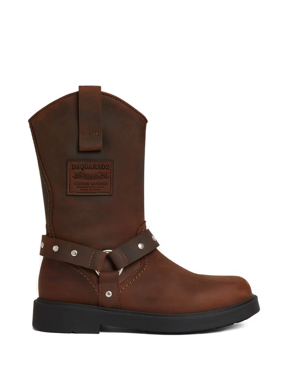 DSQUARED2 KIDS studded-straps biker boots Bruin