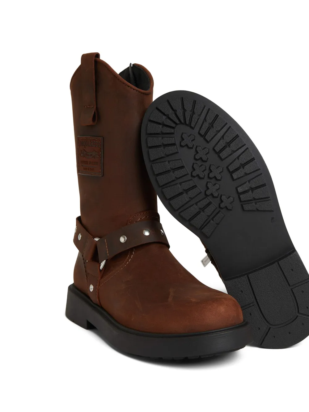 DSQUARED2 KIDS studded-straps biker boots Bruin
