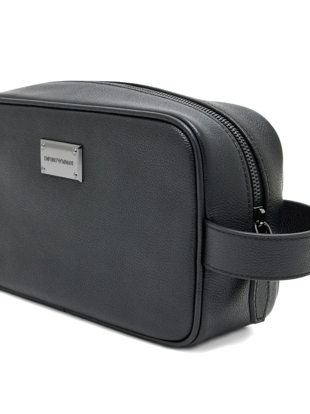 Emporio Armani Leren toilettas Zwart