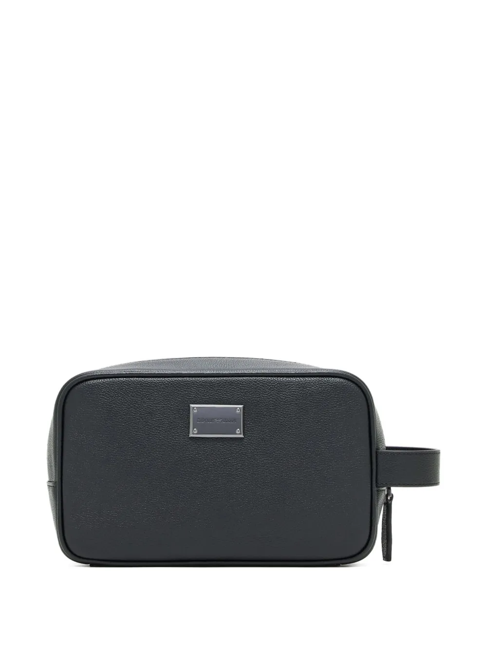 Emporio Armani leather wash bag - Schwarz