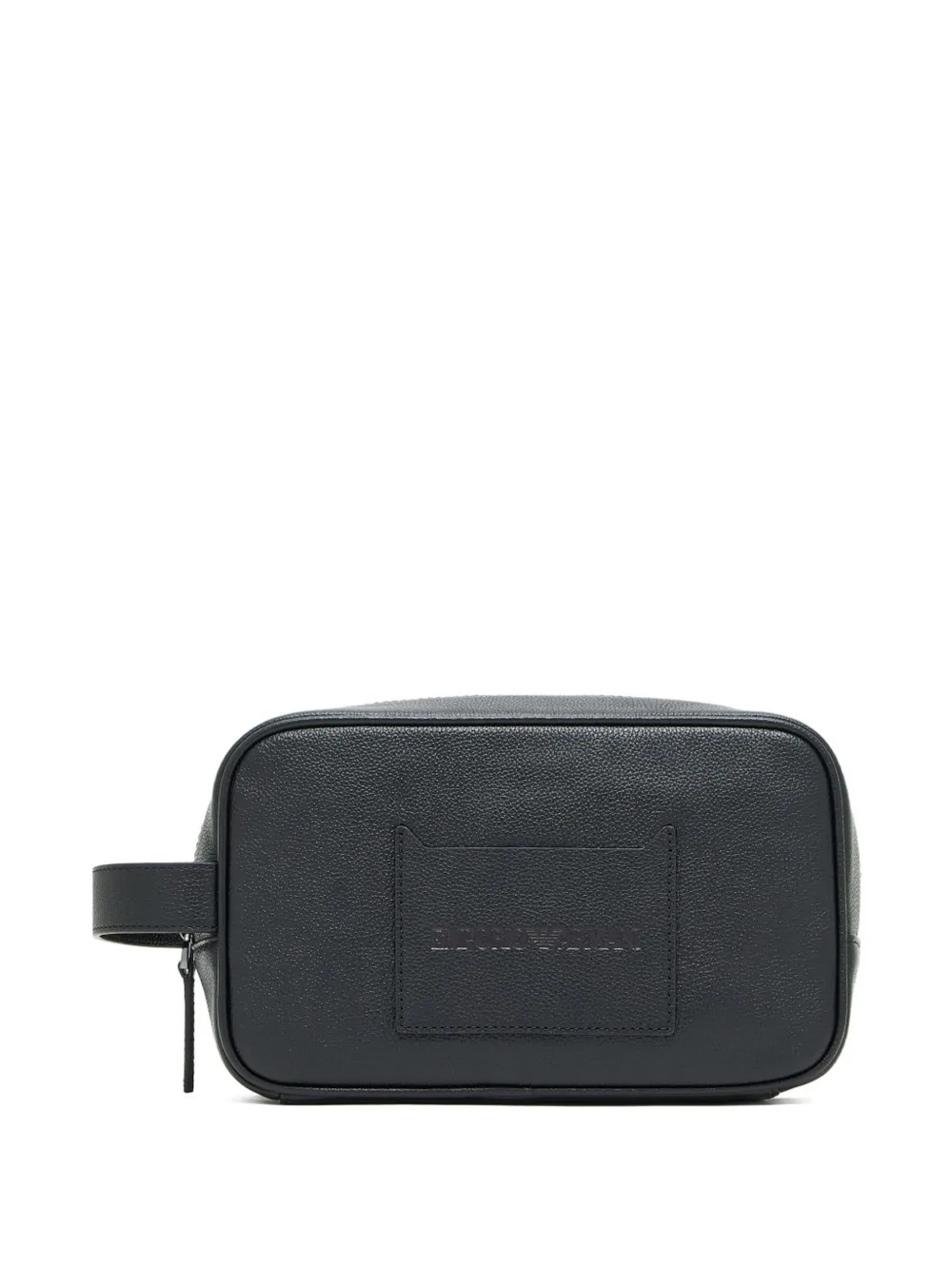 Emporio Armani Leren toilettas Zwart