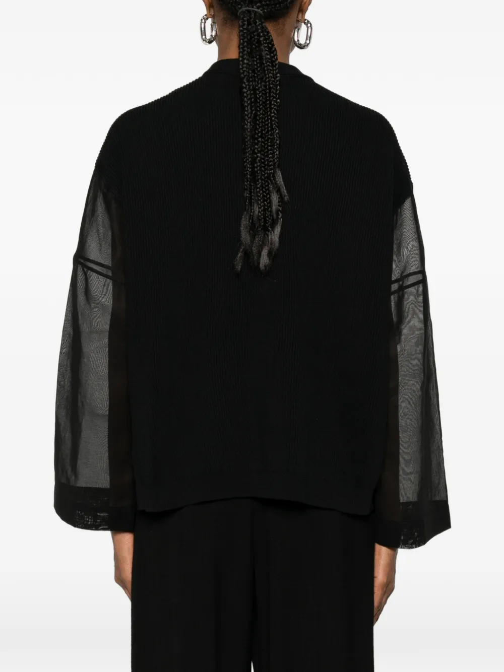 Brunello Cucinelli Vest met doorzichtige mouwen Zwart