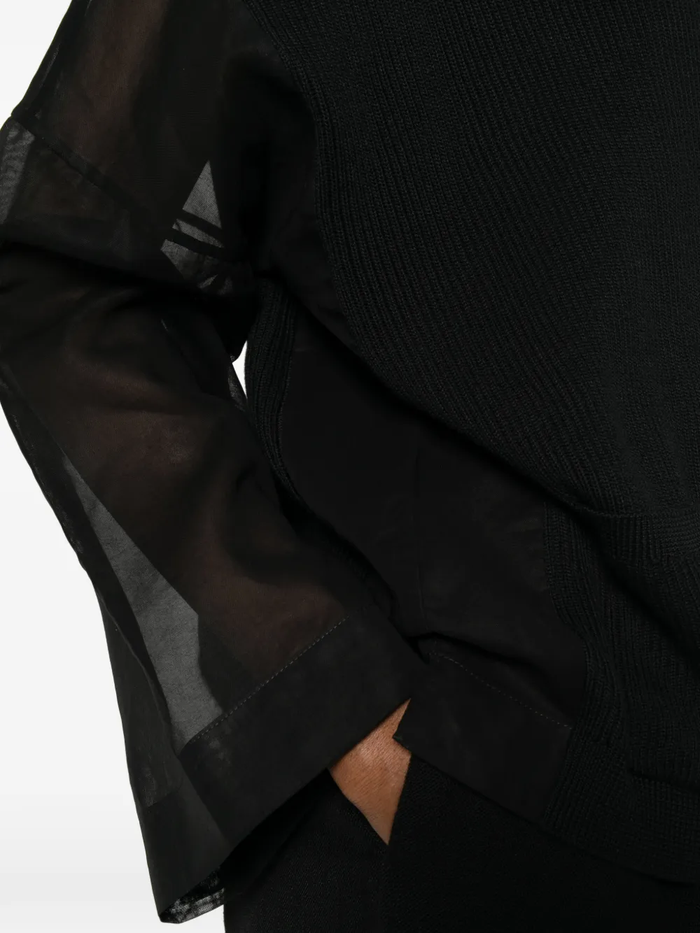 Brunello Cucinelli Vest met doorzichtige mouwen Zwart