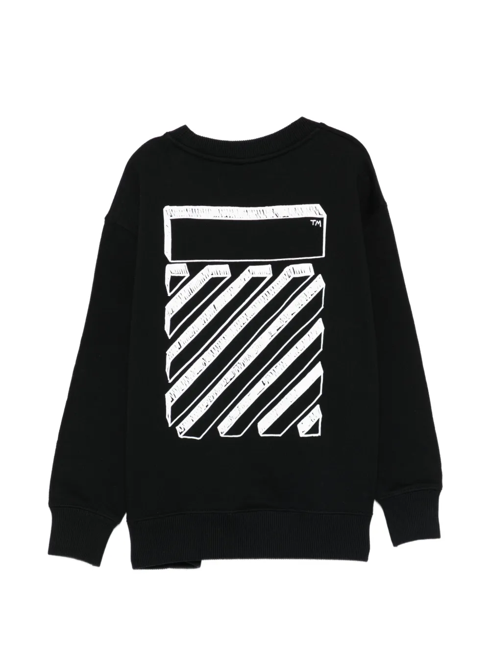Off-White Kids Sweater met print en ronde hals Zwart