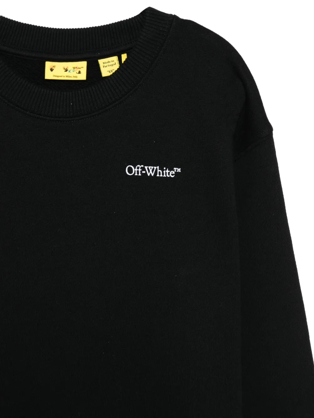 Off-White Kids Sweater met print en ronde hals Zwart