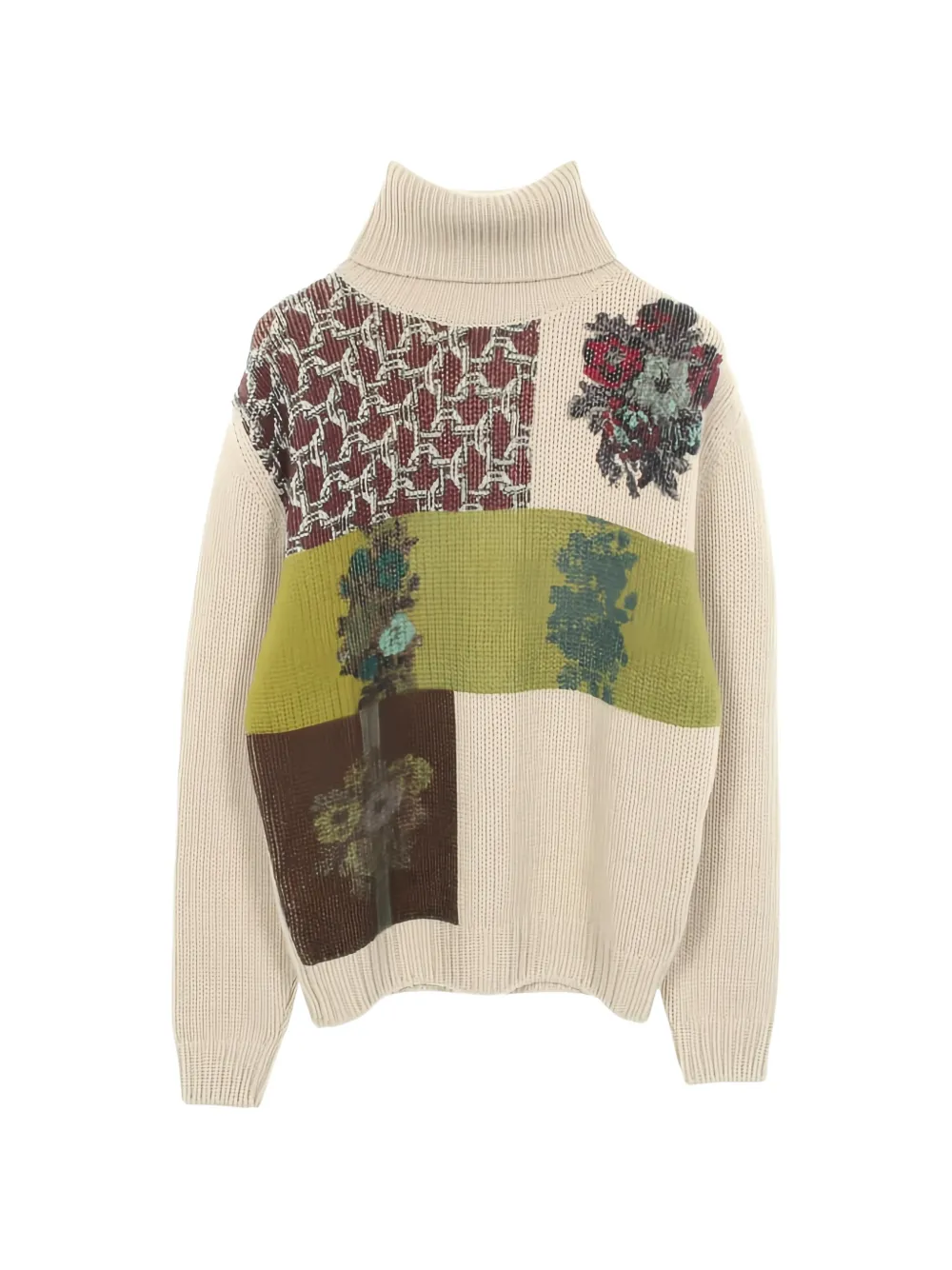 Hermès Pre-Owned 2010s decalcomanie knit turtleneck - Neutrals