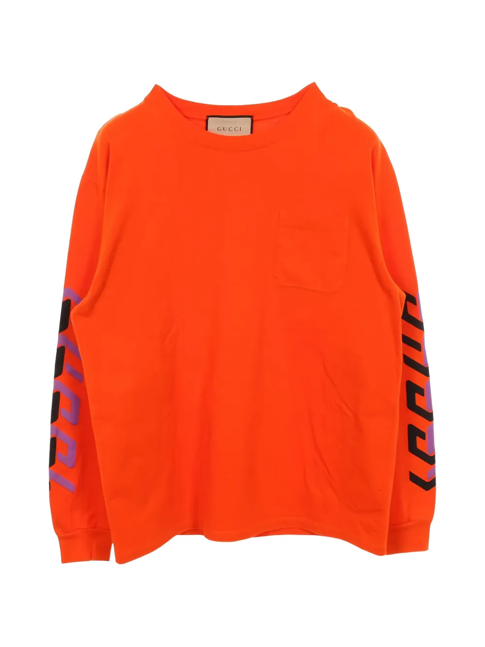 Gucci Pre-Owned T-shirt a maniche lunghe con stampa anni 2010 - Arancione