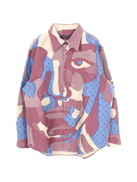 Louis Vuitton Pre-Owned Printed Cotton Fil Coupe Over Monogram shirt