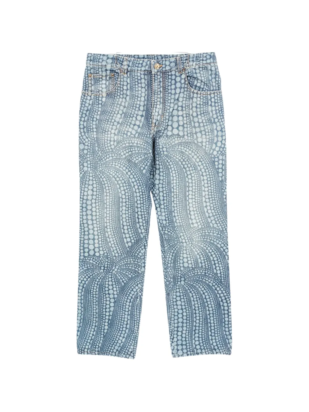 Louis Vuitton Pre-Owned Pantaloni denim con stampa anni '10 - Blu