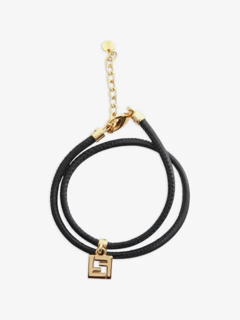 Fendi Pre-Owned 10s Forever logo leather bracelet
