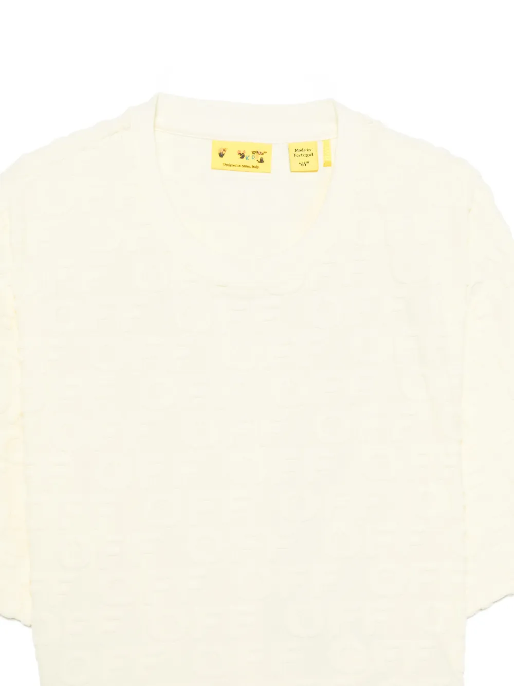  Off-white Kids Textured Crop Top - Yellow 