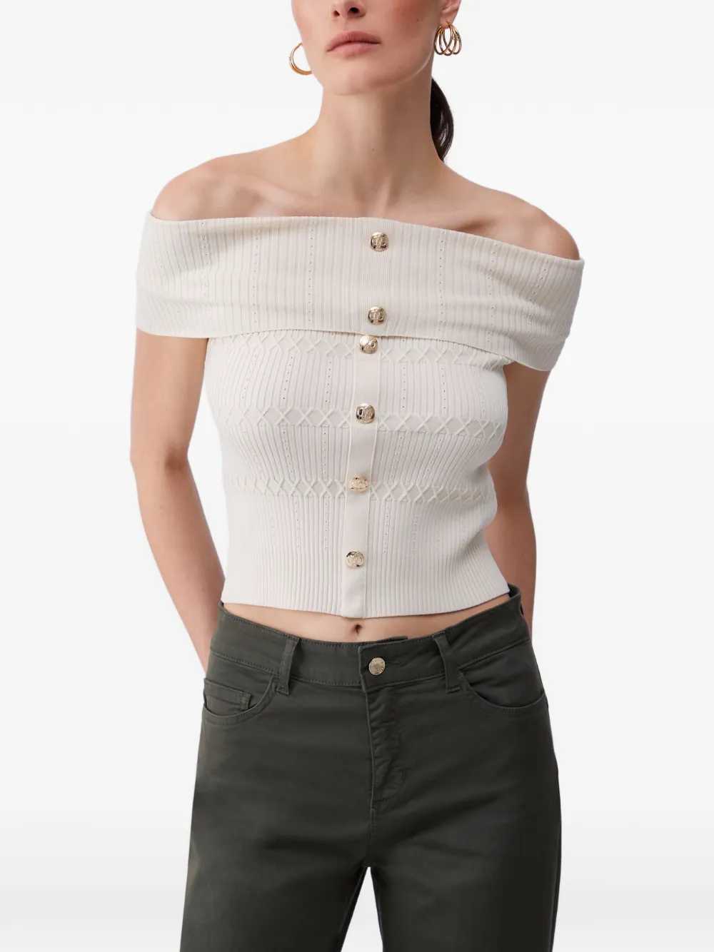 LIU JO bardot-neck top - Toni neutri