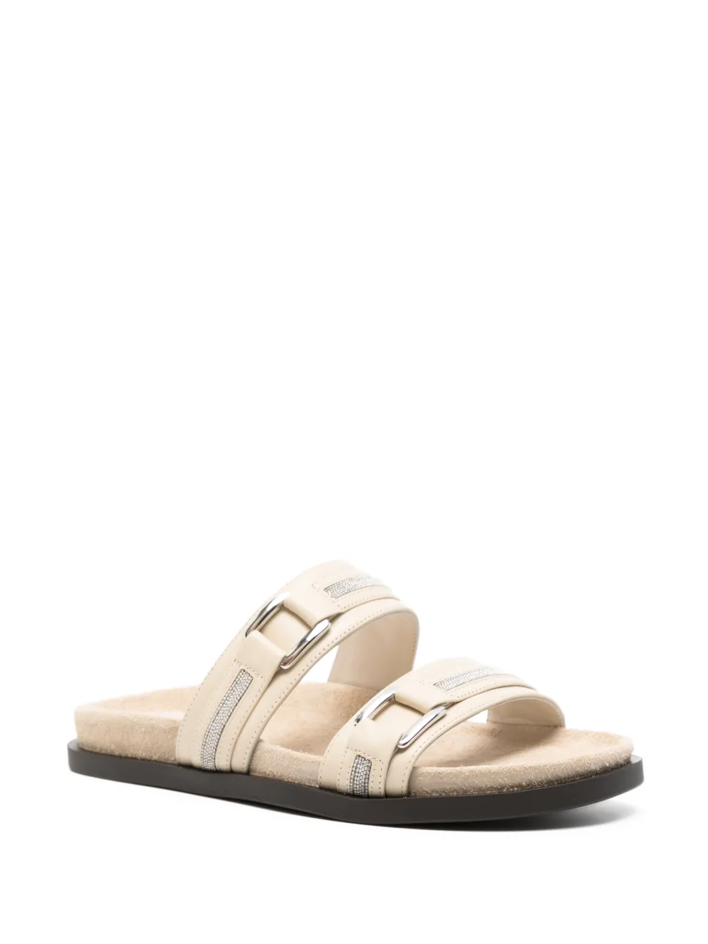 Peserico Sandalen verfraaid met kralen Beige