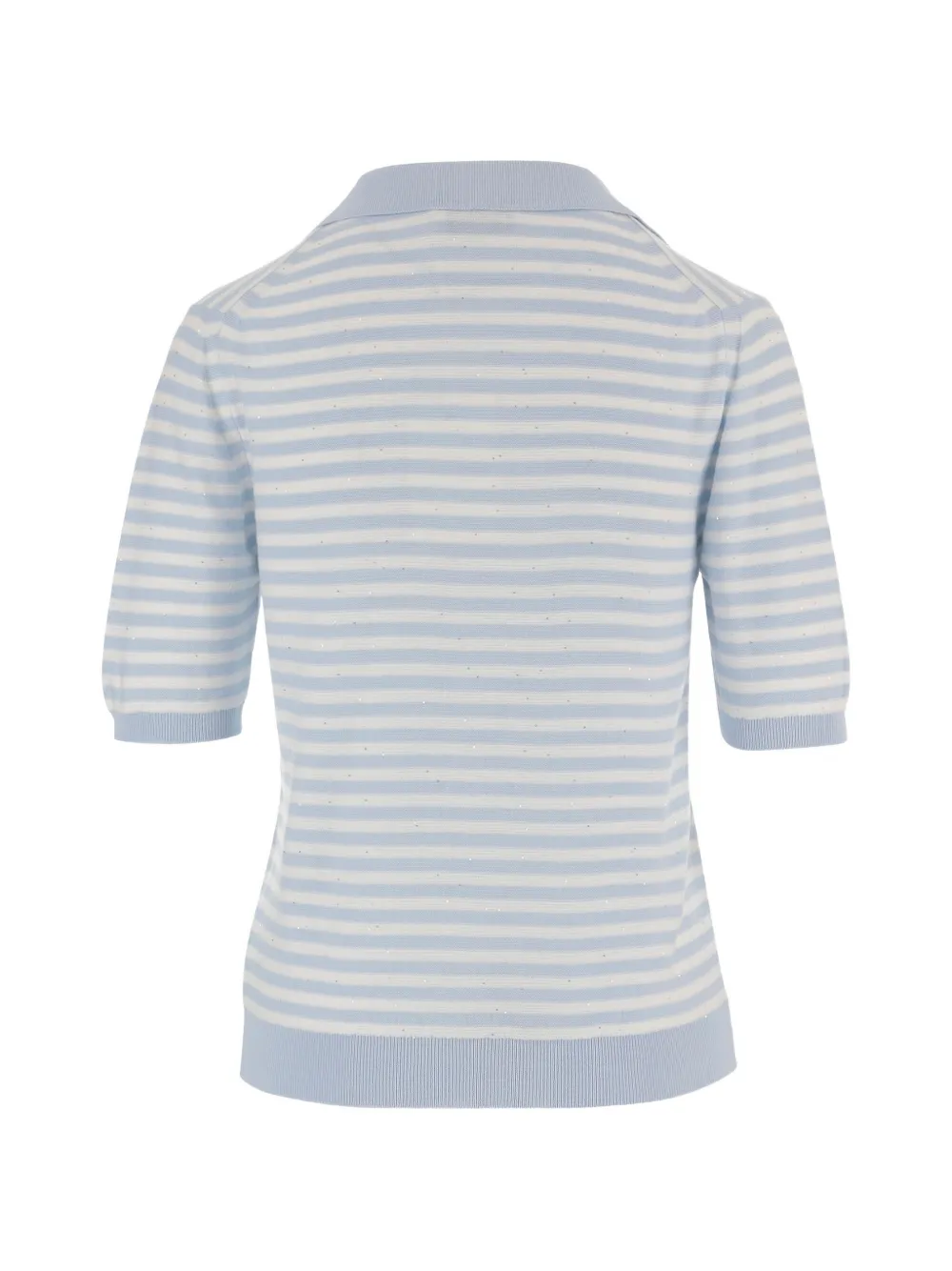  Bruno Manetti Striped-pattern Collared T-shirt - Blue 