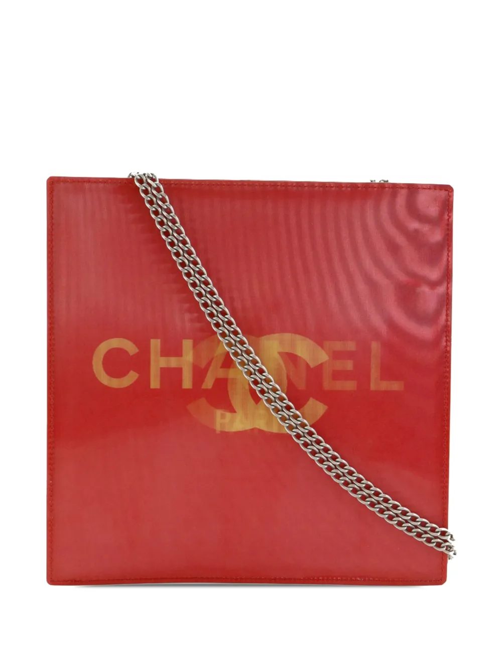 CHANEL Pre-Owned 2000-2002 Vinyl Hologram CC shoulder bag - Rosso