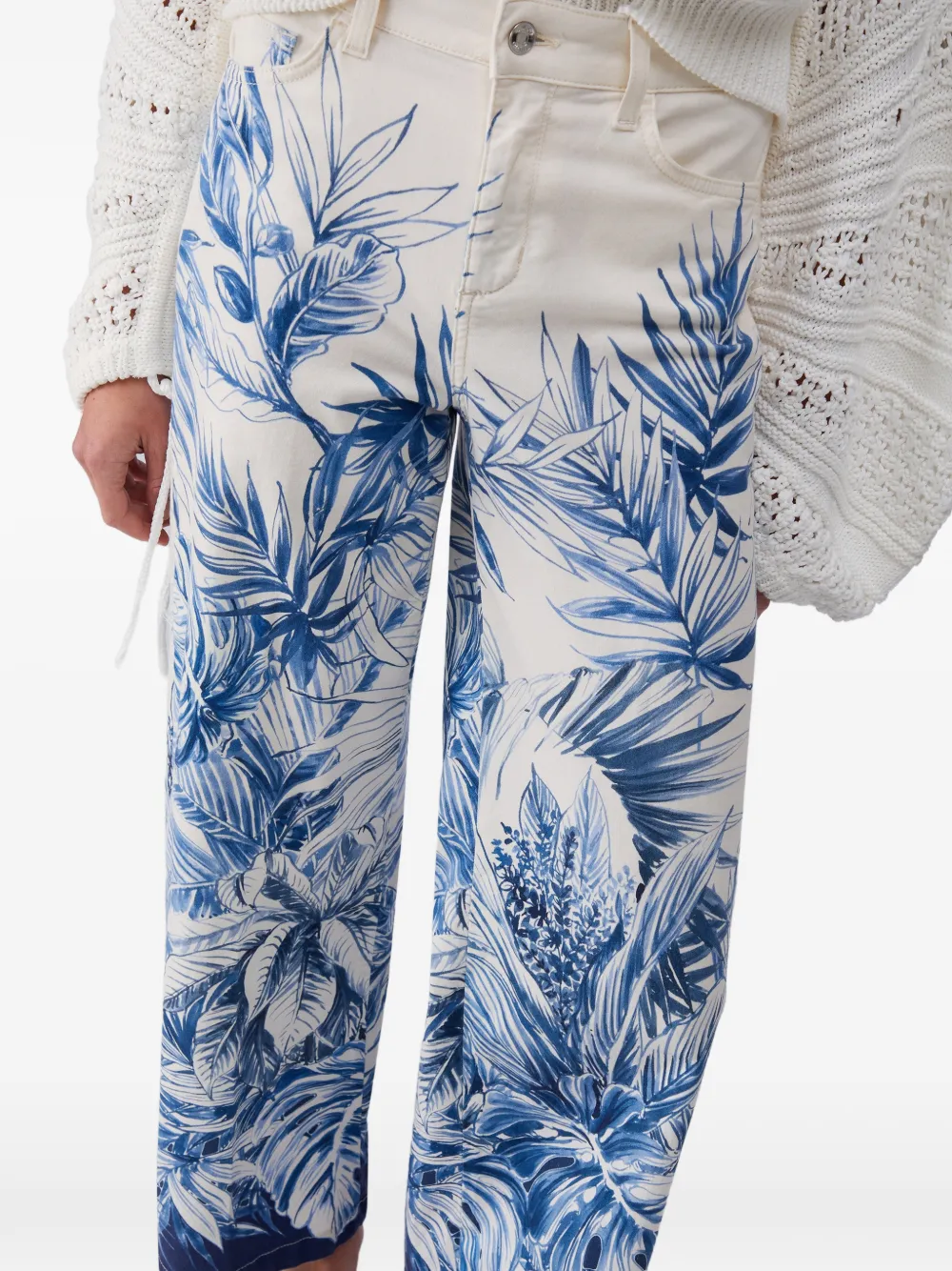 LIU JO Flared broek met print Beige