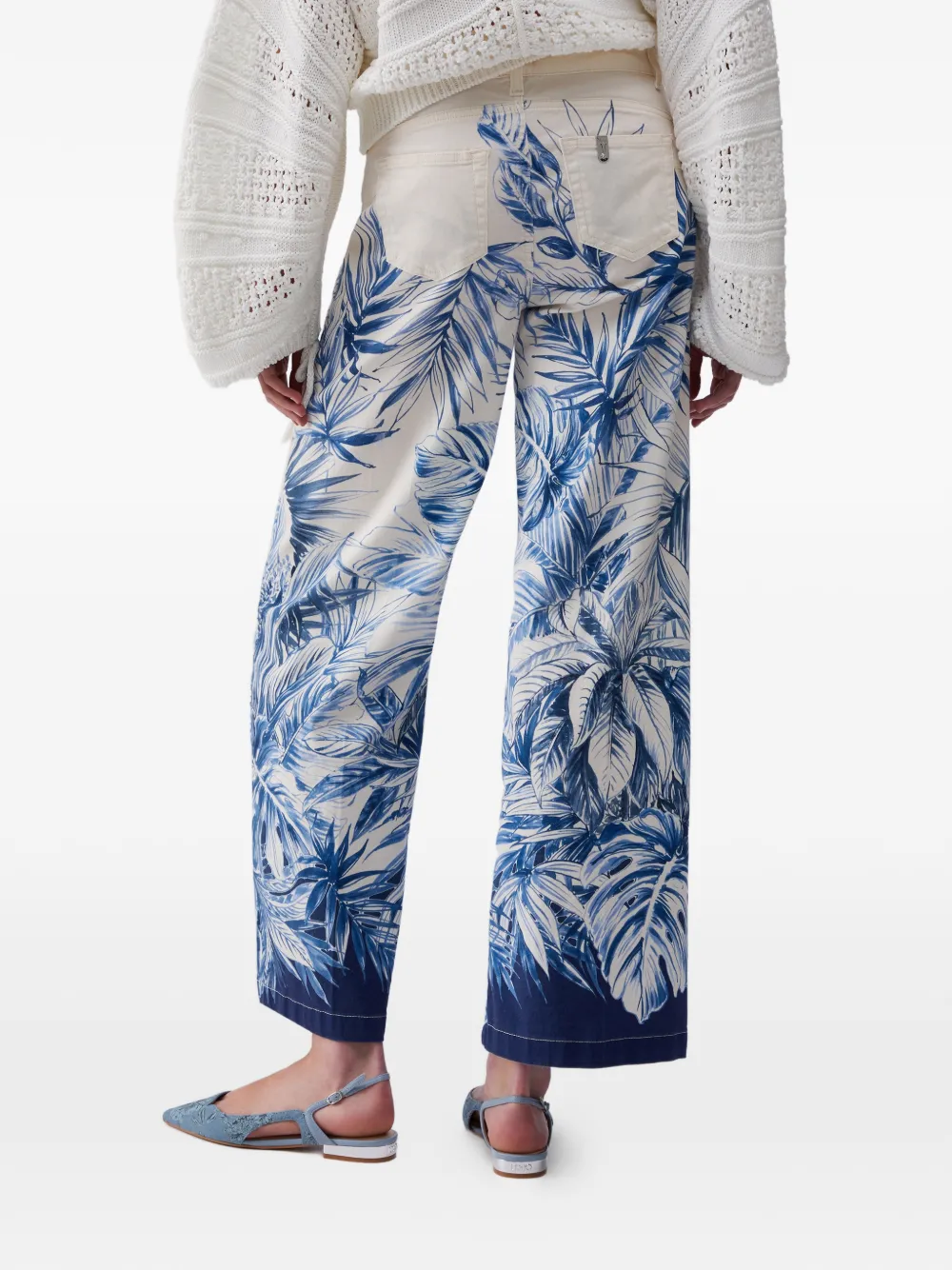 LIU JO Flared broek met print Beige