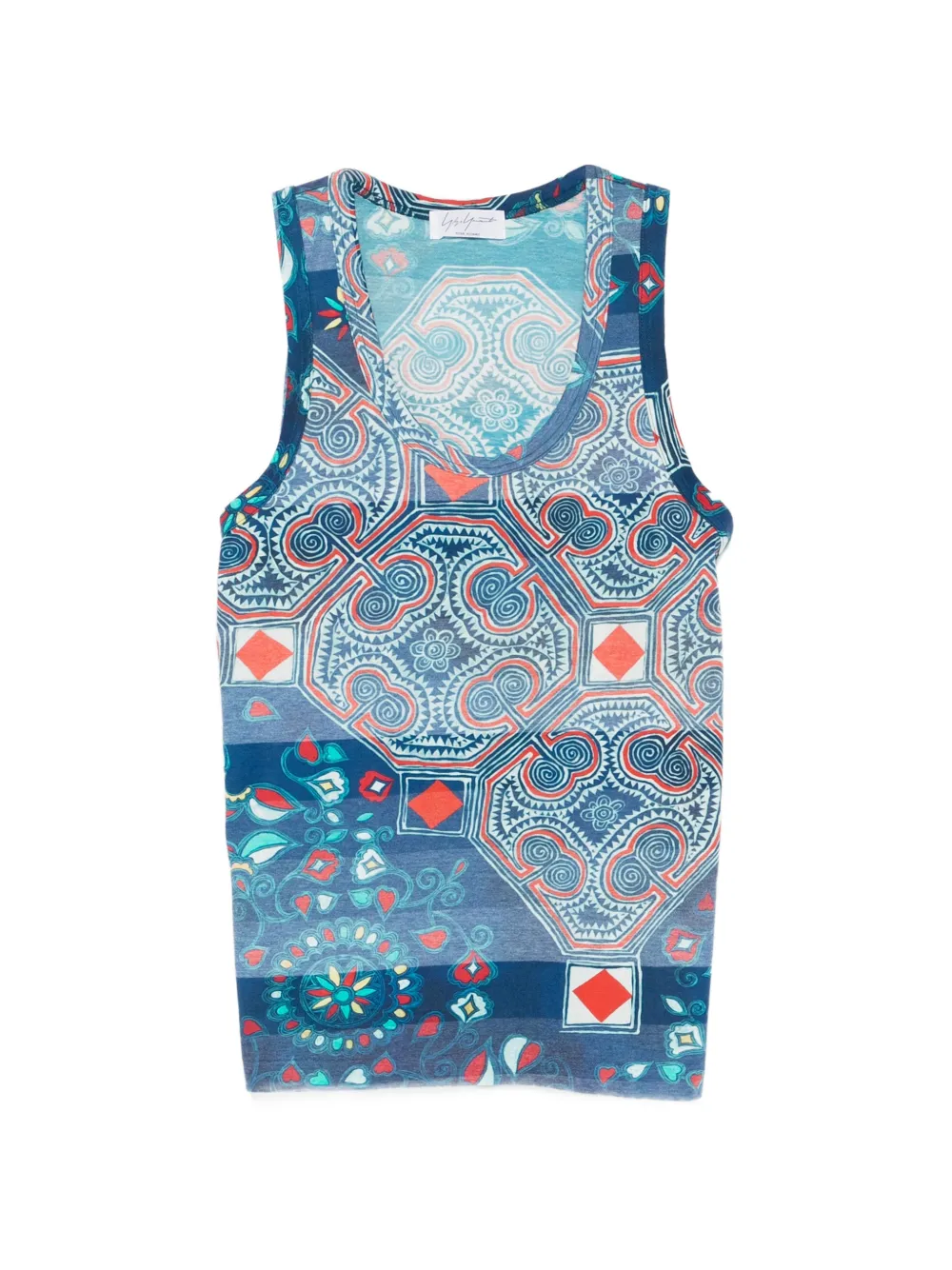 Yohji Yamamoto Canotta con scollo ampio - Blu