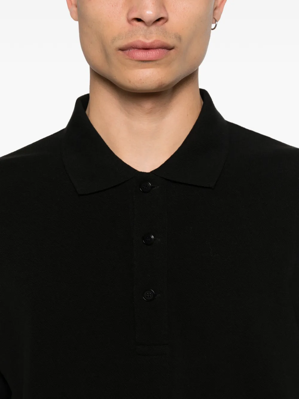 Yohji Yamamoto Poloshirt met puntkraag Zwart