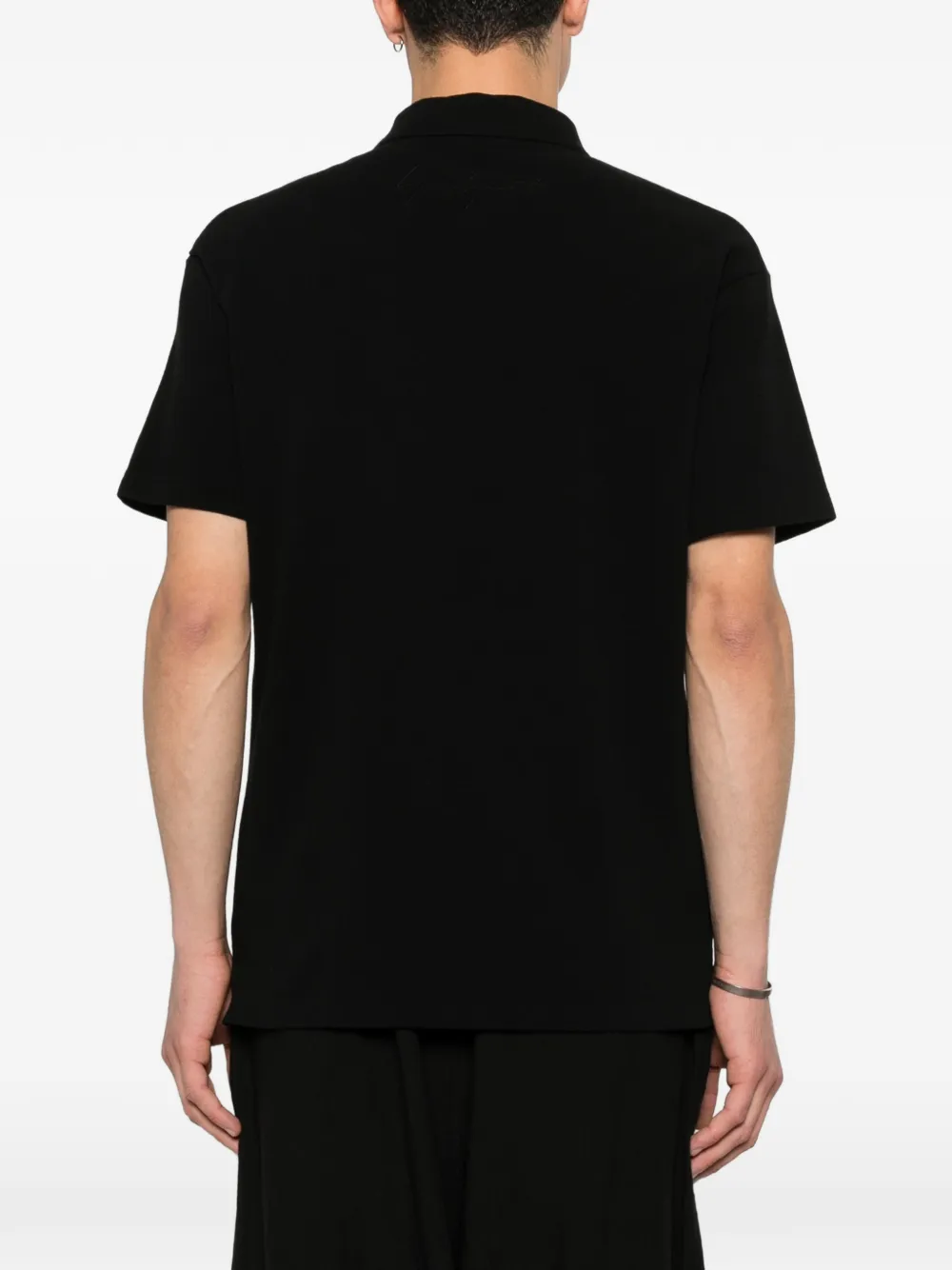 Yohji Yamamoto Poloshirt met puntkraag Zwart
