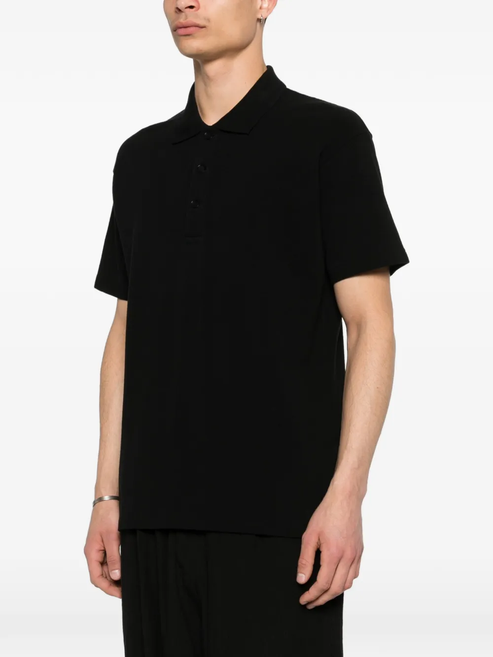 Yohji Yamamoto Poloshirt met puntkraag Zwart