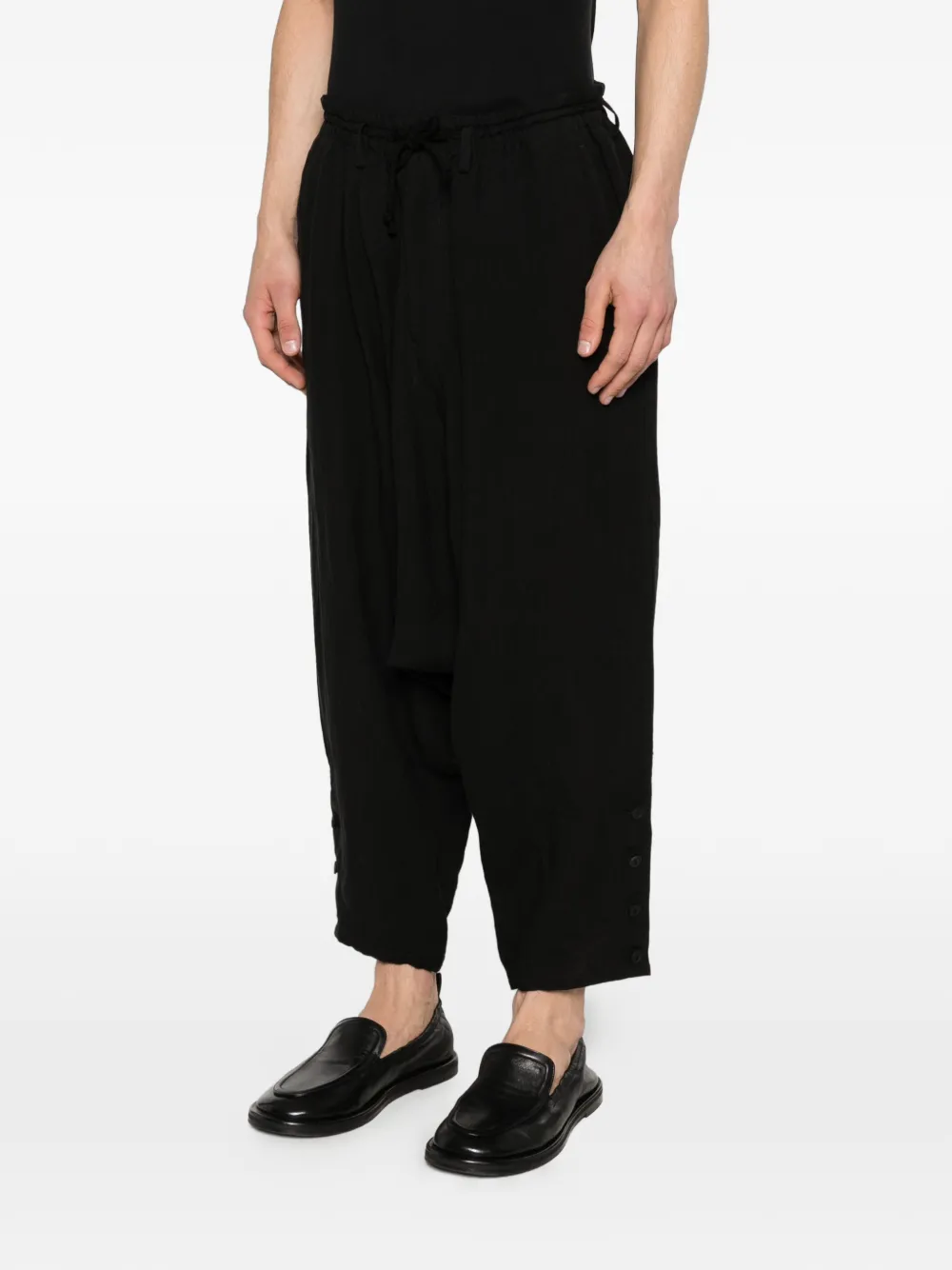Yohji Yamamoto Broek met knoopsluiting Zwart